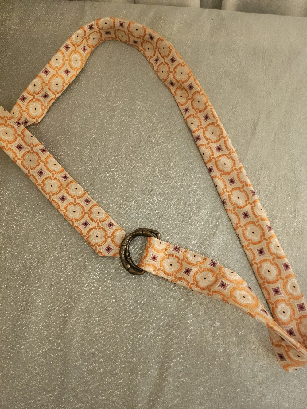 J. Crew Orange and Purple Geometric Fabric Belt